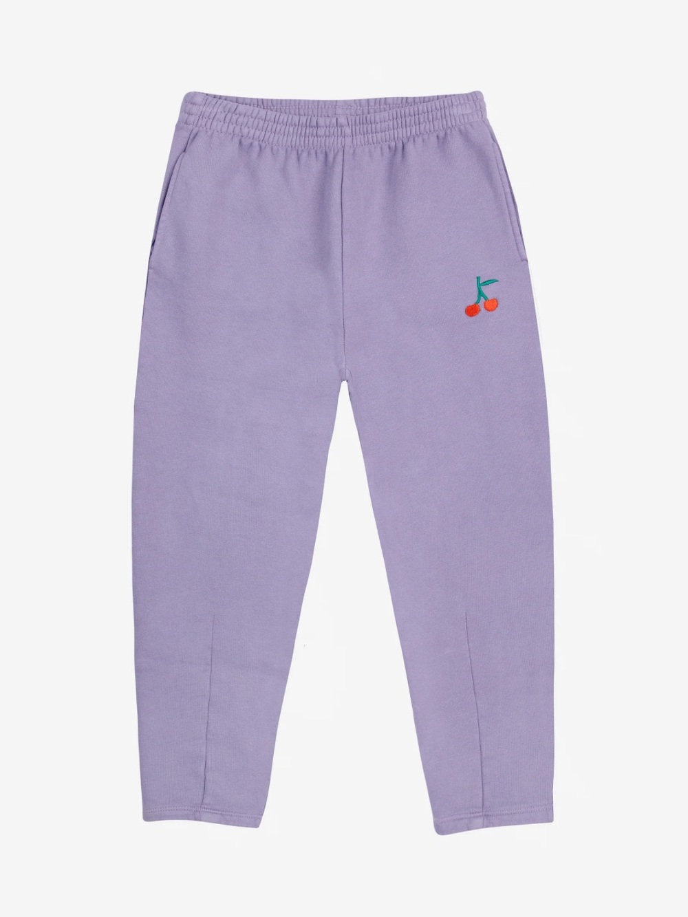 BOBO CHOSES Kids Lavender Cherry Embroidered Sweatpants